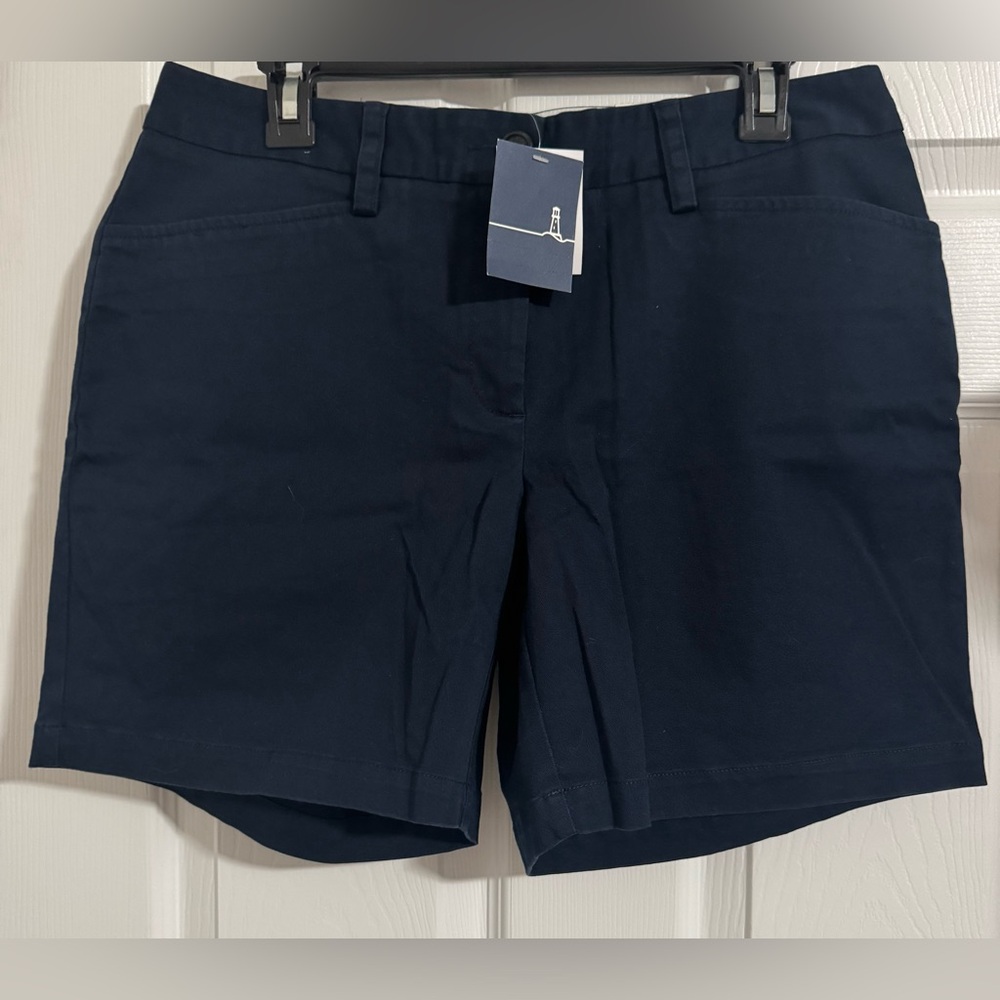 Lands' End Navy Stretch Chino Shorts